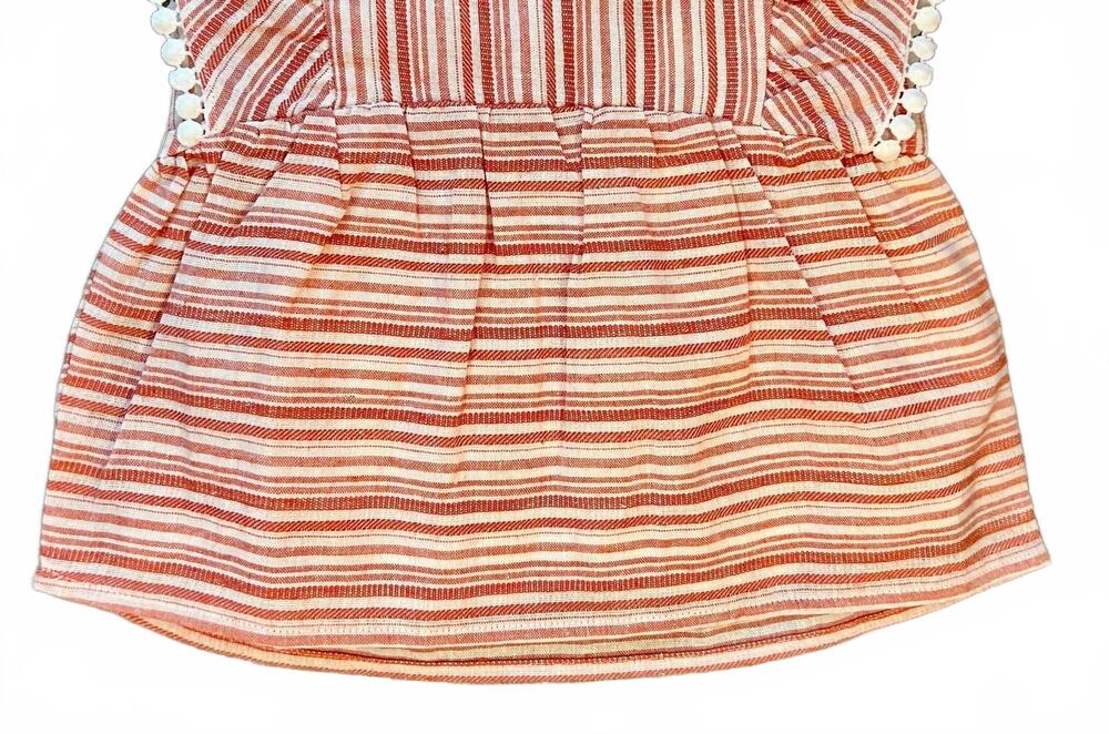 NEW VIGNETTE girl's amelia top in red and white stripe